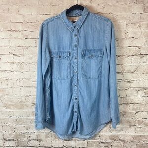 Anthropologie Pilcro and the Letterpress S Cate Classic Chambray Shirt L/S B/D